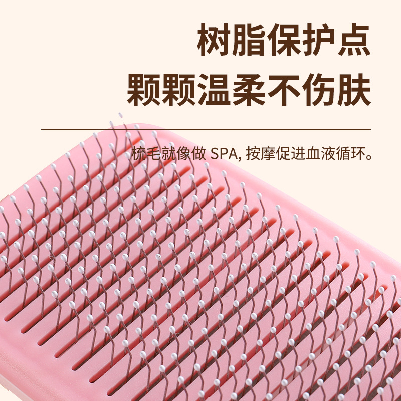 Self-Cleaning Slicker Brush - One-Click Deshedding Pet Grooming Tool - Image 5