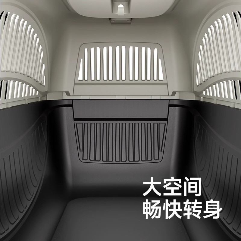 Cat Dog Airline Carrier - Portable Travel Crate Kennel with Ventilation - Image 2
