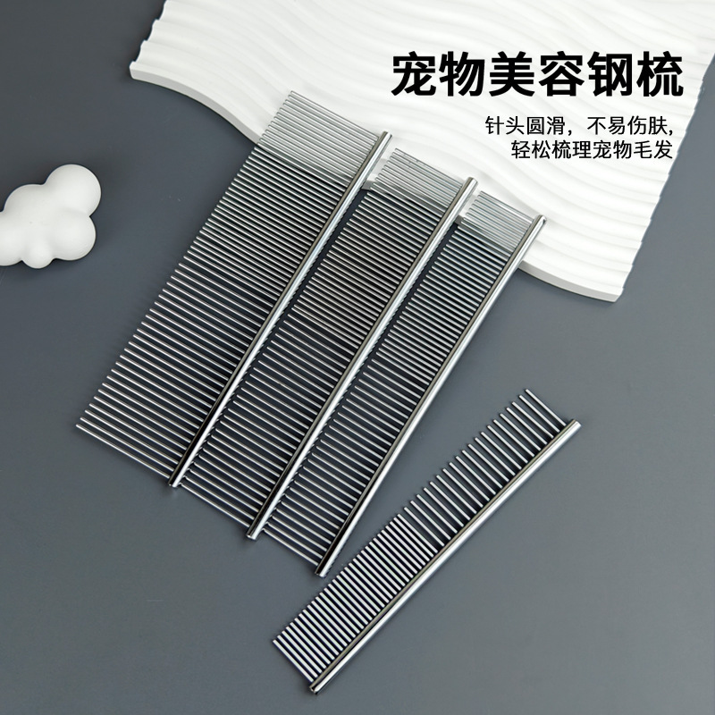 Stainless Steel Pet Comb - Detangling Grooming Brush for Dogs Cats - Image 2