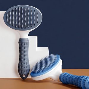 Self-Cleaning Slicker Brush – One-Click Deshedding Pet Grooming Tool